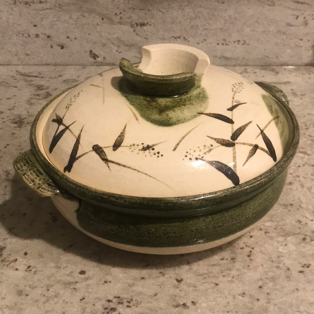 Hand-painted Earthenware Serving Dish with Lid